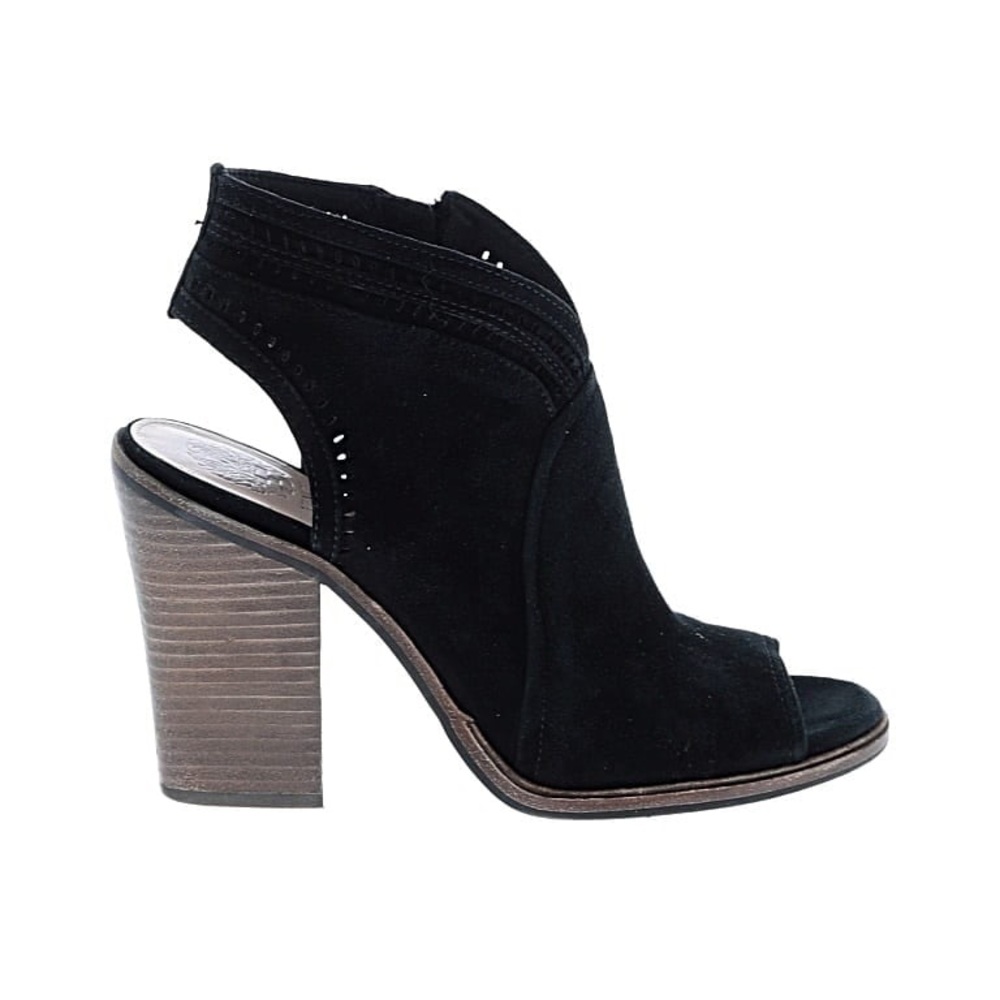 Vince camuto koral‎ black suede thick heel booties
